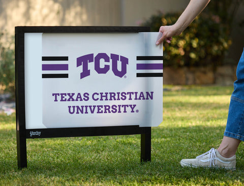 TCU Stripes White Yardsy Sign - Interchangeable