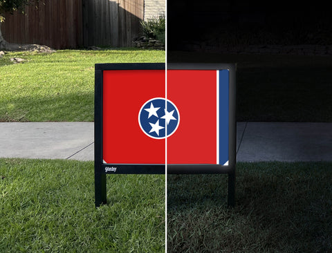 Tennessee State Flag Yardsy Sign - Day Night