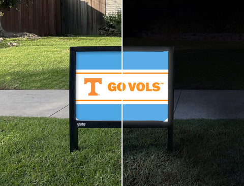 Tennessee T Go Vols Summit Blue Yardsy Sign - Day Night