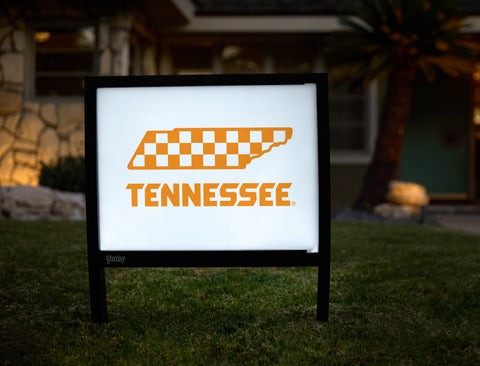 Tennessee Vols Checkerboard White Yardsy Sign - Hero