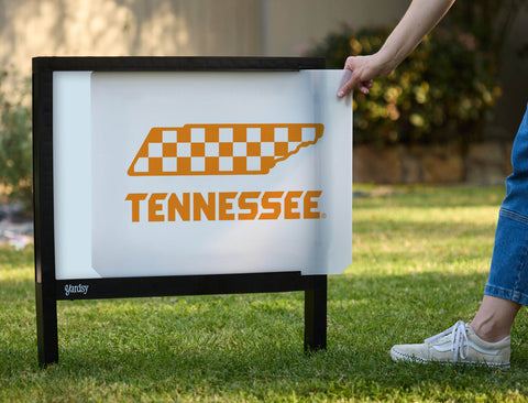 Tennessee Vols Checkerboard White Yardsy Sign - Interchangeable