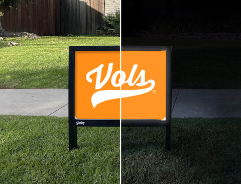 Tennessee Vols Orange Yardsy Sign - Day Night
