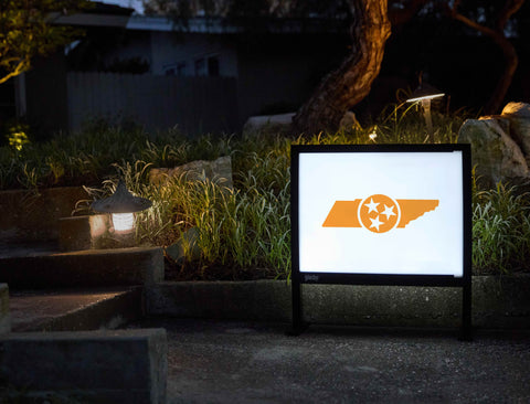 Tennessee Vols State Shield White Yardsy Sign - Flat Feet