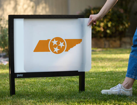 Tennessee Vols State Shield White Yardsy Sign - Interchangeable