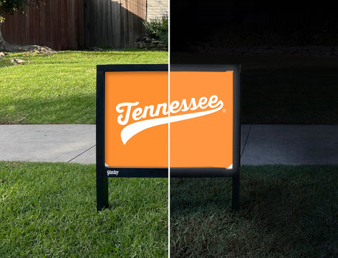 Tennessee Vols Underline Orange Yardsy Sign - Day Night