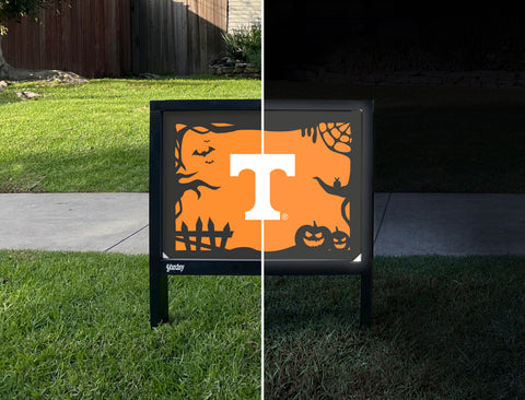 Halloween Tennessee T Orange Yardsy Sign - Day Night