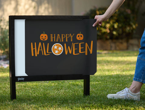 Happy Halloween Tennessee Orange Black Yardsy Sign - Interchangeable