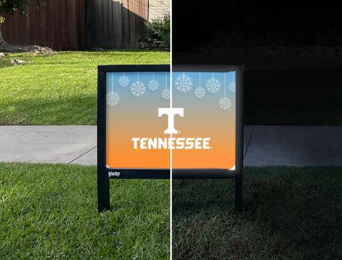 Snowflake Sunset Tennessee T Holiday Yardsy Sign - Day Night