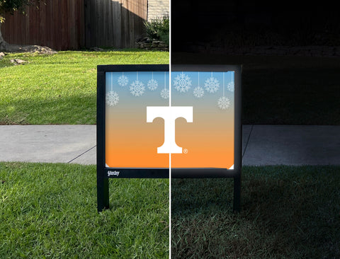 Snowflake Tennessee T Holiday Yardsy Sign - Day Night