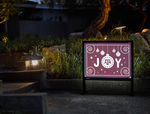 Texas A&M Christmas Joy Yardsy Sign - Flat Feet