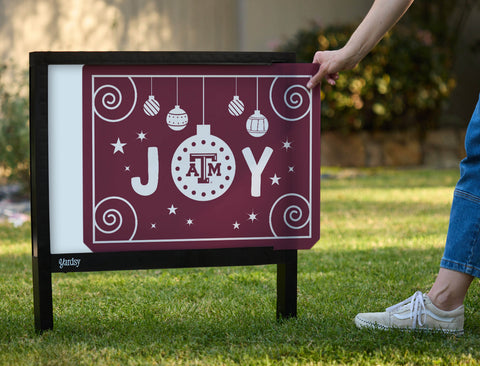 Texas A&M Christmas Joy Yardsy Sign - Interchangeable