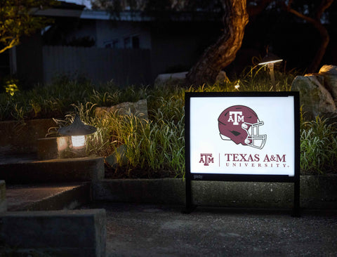 Texas A&M Helmet White Yardsy Sign - Flat Feet