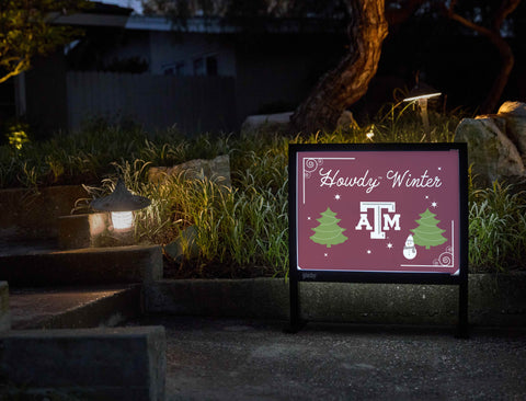 Texas A&M Howdy Winter Yardsy Sign - Flat Feet