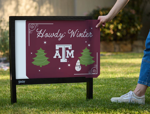 Texas A&M Howdy Winter Yardsy Sign - Interchangeable