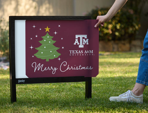 Texas A&M Merry Christmas Yardsy Sign - Interchangeable