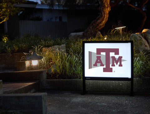 Texas A&M Pennant Flag White Yardsy Sign - Flat Feet