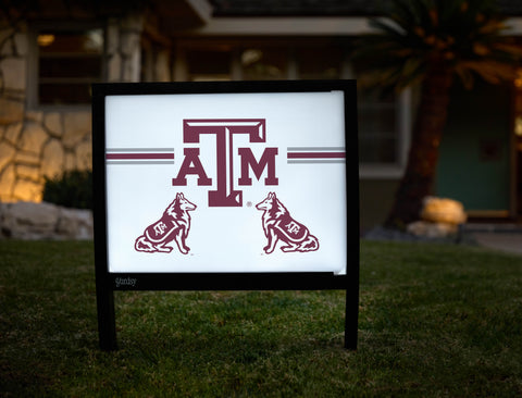 Texas A&M Reveille Mascot White Yardsy Sign - Hero