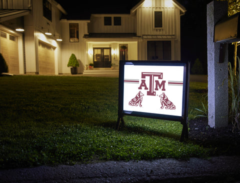Texas A&M Reveille Mascot White Yardsy Sign