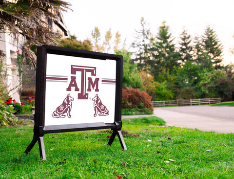 Texas A&M Reveille Mascot White Yardsy Sign