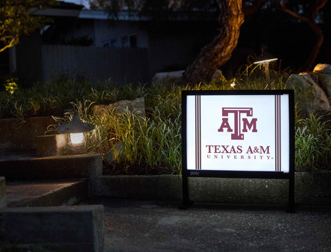 Texas A&M University Logo White Yardsy Sign - Flat Feet