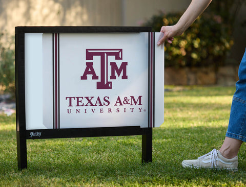 Texas A&M University Logo White Yardsy Sign - Interchangeable