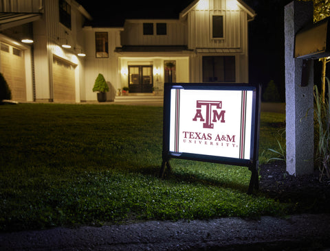 Texas A&M University Logo White Yardsy Sign
