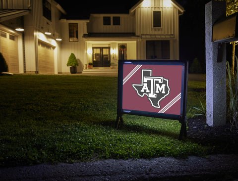 Texas A&M University State Maroon Yardsy Sign