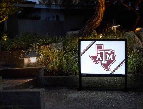 Texas A&M University State White Yardsy Sign - Flat Feet