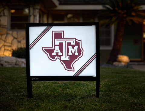 Texas A&M University State White Yardsy Sign - Hero