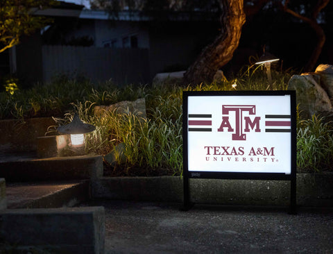 Texas A&M University TAM White Yardsy Sign - Flat Feet