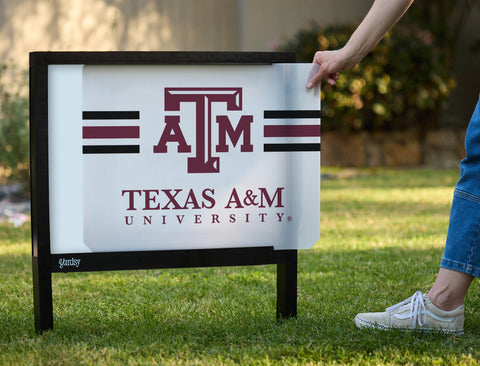 Texas A&M University TAM White Yardsy Sign - Interchangeable