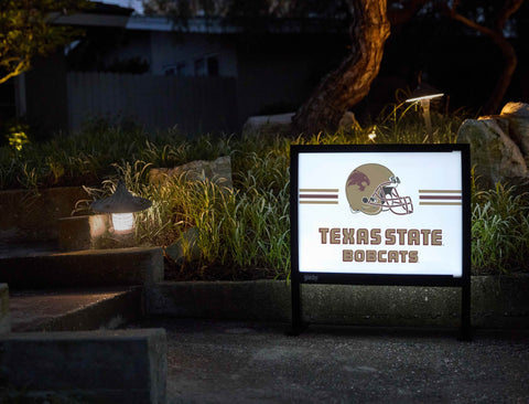 Texas State Bobcats Helmet White Yardsy Sign - Flat Feet
