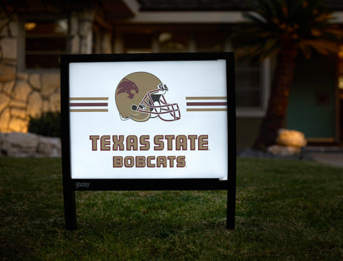 Texas State Bobcats Helmet White Yardsy Sign - Hero