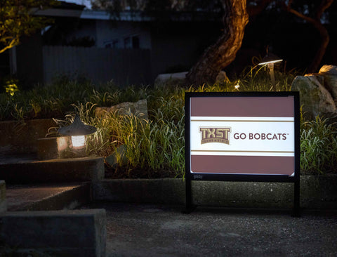 Texas State Go Bobcats Maroon Yardsy Sign - Flat Feet