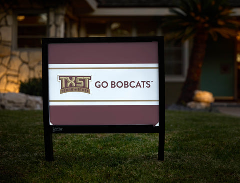 Texas State Go Bobcats Maroon Yardsy Sign - Hero