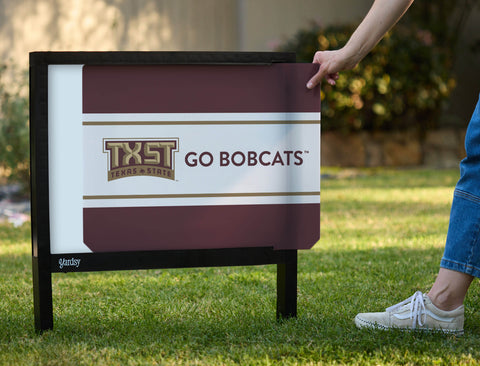 Texas State Go Bobcats Maroon Yardsy Sign - Interchangeable