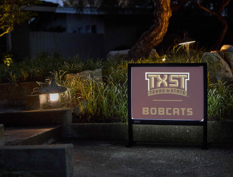 Texas State TXST Bobcats Maroon Yardsy Sign - Flat Feet