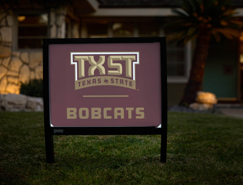 Texas State TXST Bobcats Maroon Yardsy Sign - Hero