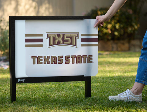 Texas State TXST Stripes White Yardsy Sign - Interchangeable