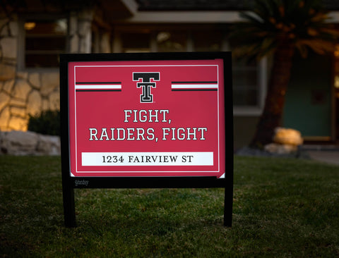 Texas Tech Fight Raiders Fight Custom Yardsy Sign