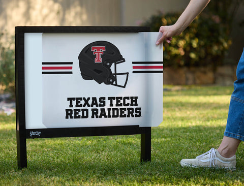 Texas Tech Red Raiders Helmet White Yardsy Sign