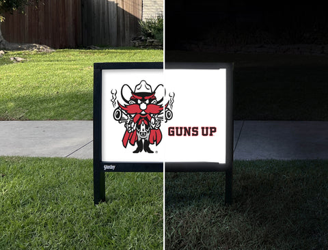 Texas Tech Raider Guns Up Yardsy Sign
