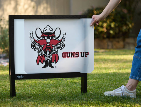 Texas Tech Raider Guns Up Yardsy Sign