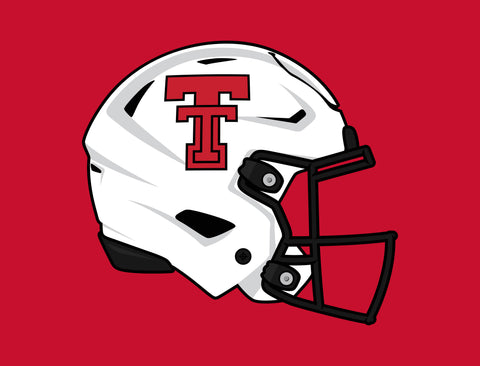 Texas Tech White Helmet Red Yardsy Sign
