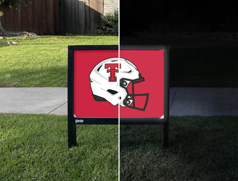 Texas Tech White Helmet Red Yardsy Sign