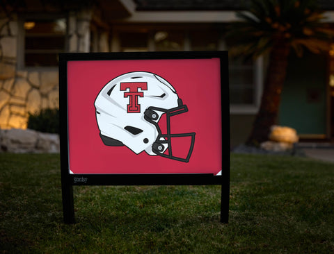 Texas Tech White Helmet Red Yardsy Sign