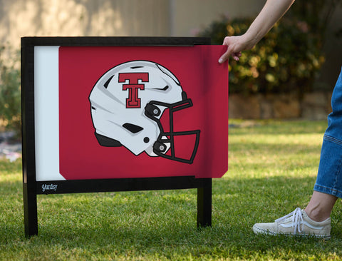 Texas Tech White Helmet Red Yardsy Sign