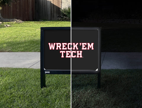 Texas Tech Wreck Em Black Yardsy Sign