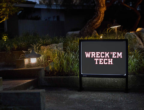 Texas Tech Wreck Em Black Yardsy Sign