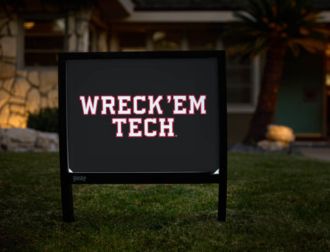 Texas Tech Wreck Em Black Yardsy Sign